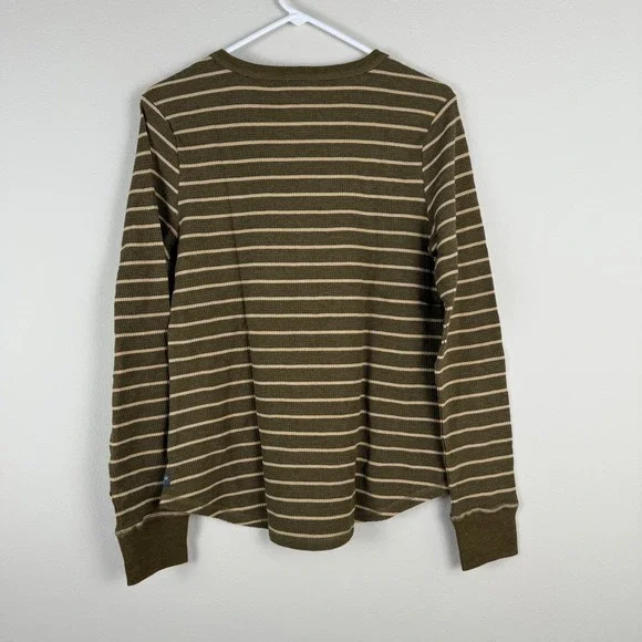 Toad & Co Womens Foothill Striped Thermal Long Sleeve Top Crew-Fir Medium NEW - Picture 2 of 6